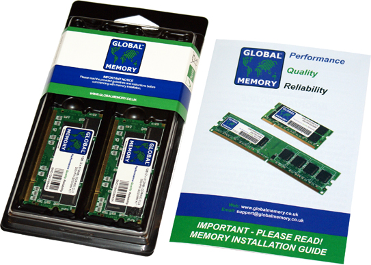 2GB (2 x 1GB) DDR 266/333MHz 200-PIN SODIMM MEMORY RAM KIT FOR ALUMINIUM POWERBOOK G4 (EARLY/LATE 2003 - EARLY/LATE 2004 - EARLY 2005, DOUBLE LAYER SD DDR Version)